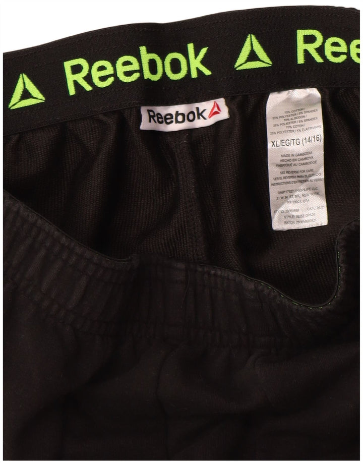 Reebok Boys Graphic Tracksuit Bukser 14-15 år XL Sort Polyester