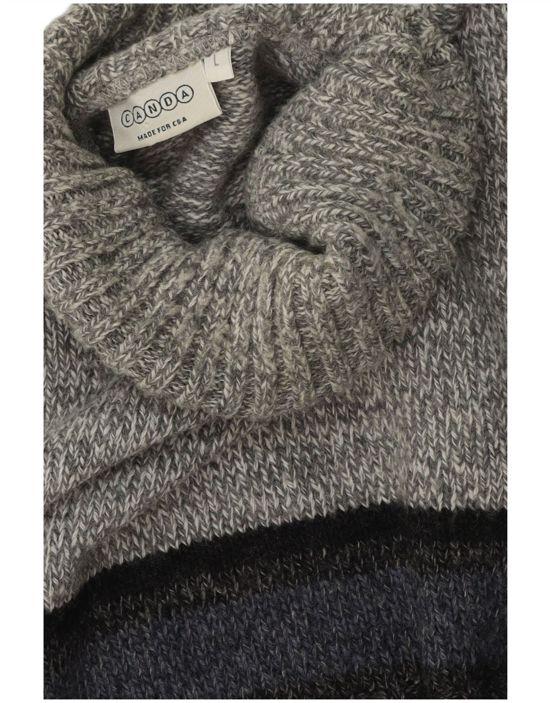 C&A Herre Canda rullehals sweater Stor grå farveblok