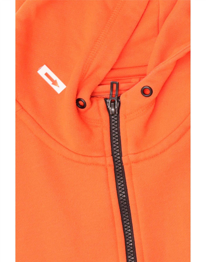 Maglione con cappuccio e zip da uomo Adidas in poliestere arancione medio