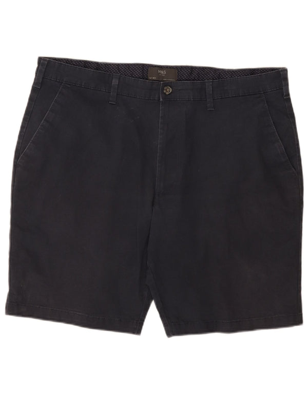 Marks & Spencer Mens Chino Shorts W38 XL Navy Blue Cotton