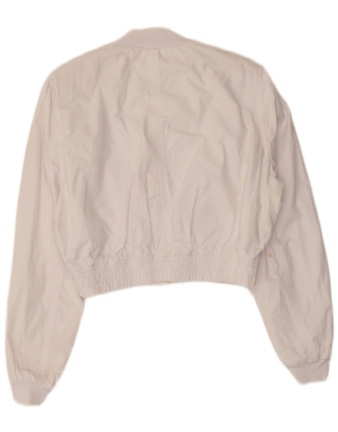 Damska kurtka bomberka oversize Zara UK 10, mała, biała, bawełniana