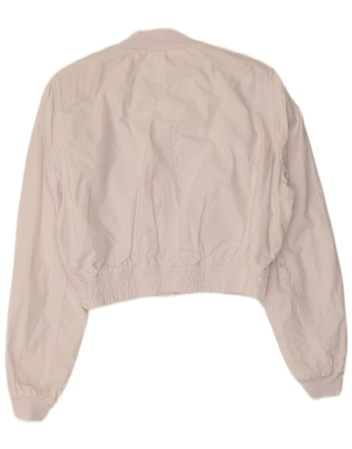 Damska kurtka bomberka oversize Zara UK 10, mała, biała, bawełniana