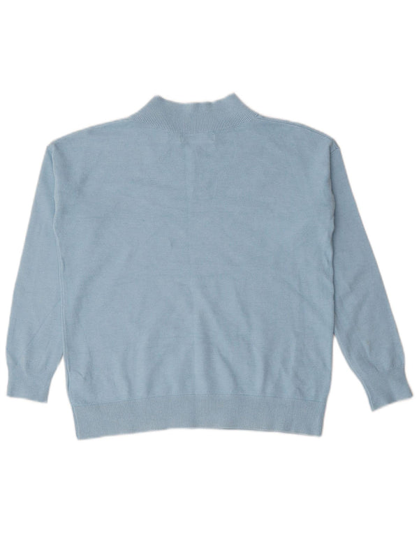 Marks & Spencer Dame Oversized V-hals sweater UK 6 XS Blue Viscose