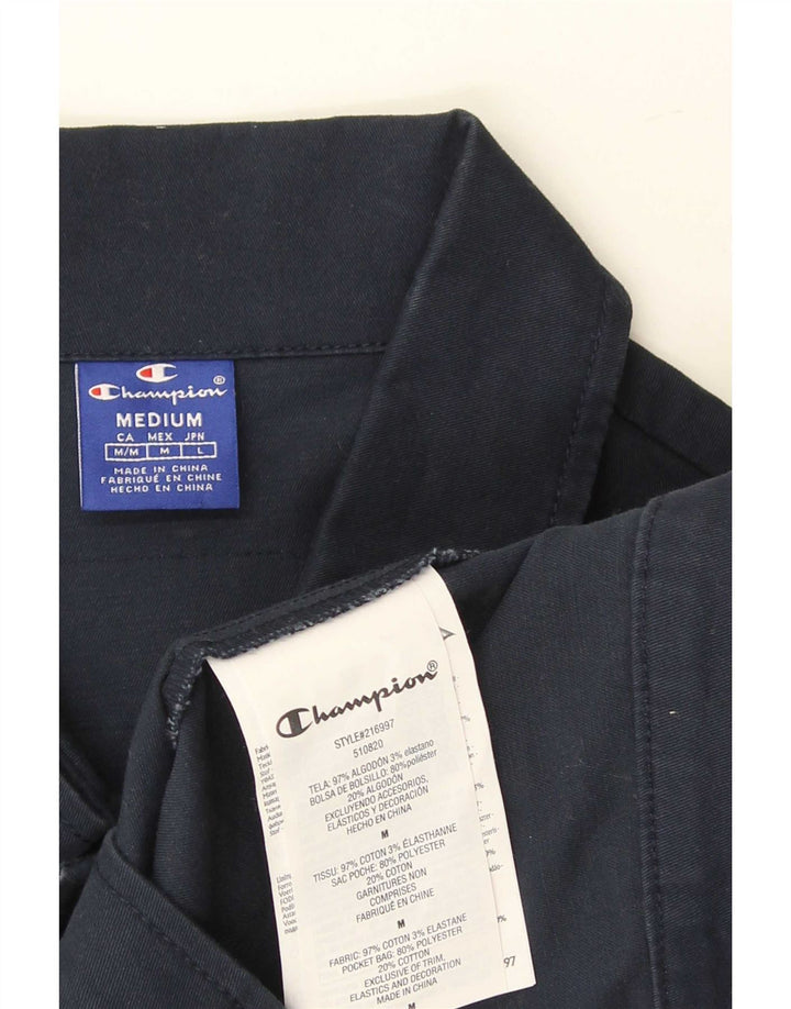 Champion Mens Bomber Jacket UK 38 Medium Navy Blue Cotton