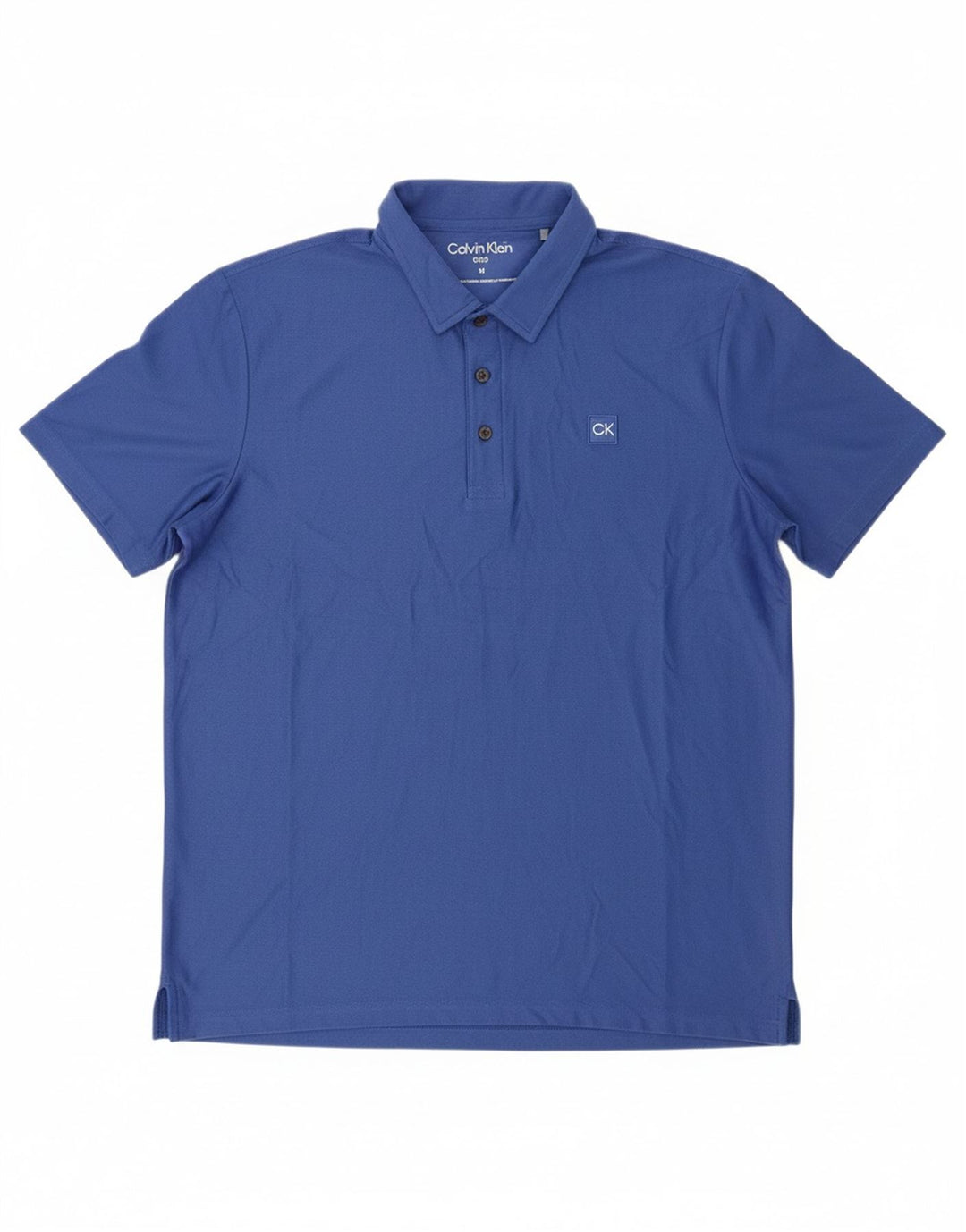 CALVIN KLEIN Mens Polo Shirt Medium Blue Polyester