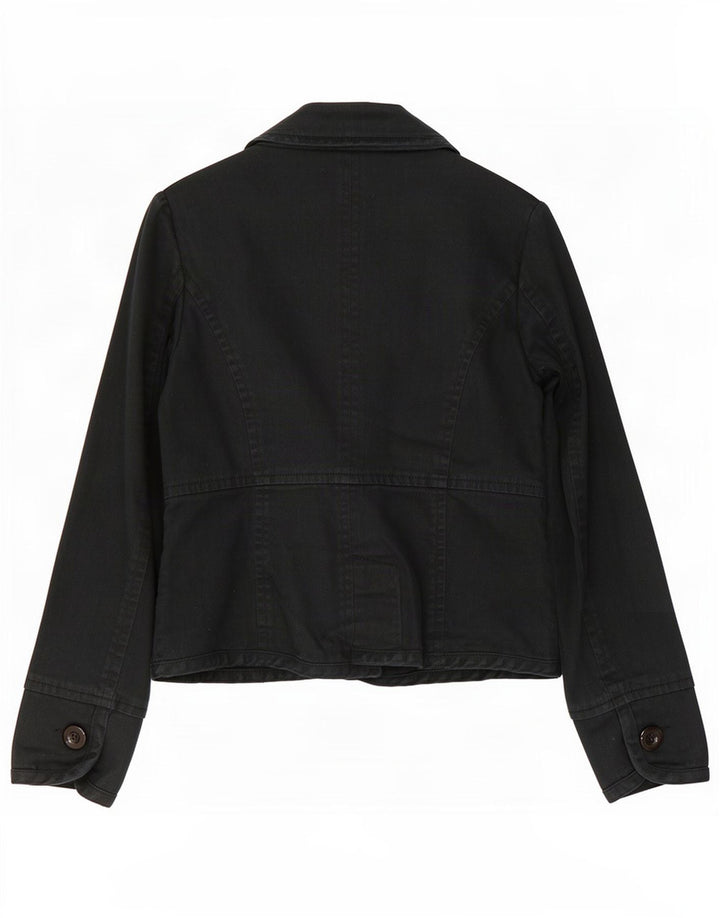 Monsoon Damen-Blazerjacke mit 1 Knopf, UK 16, Größe L, Schwarz, Baumwolle