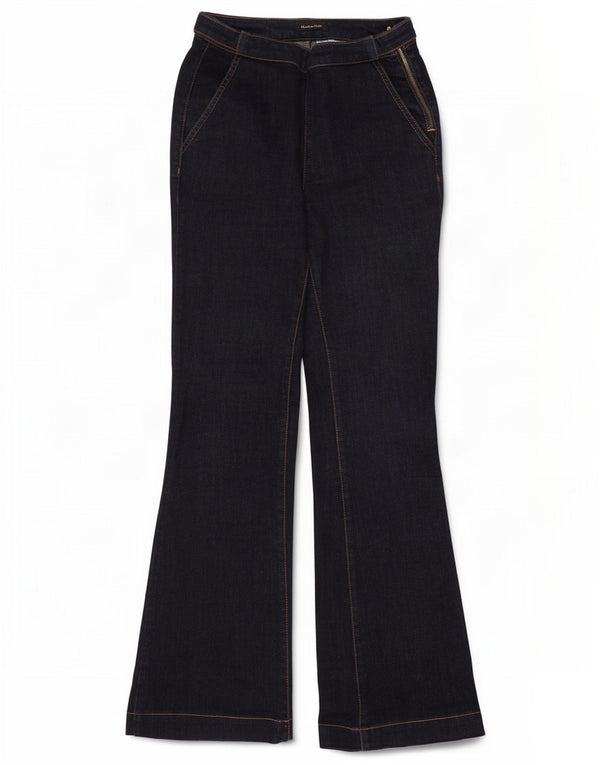 Massimo Dutti Damen Schlagjeans W26 L30 Marineblau