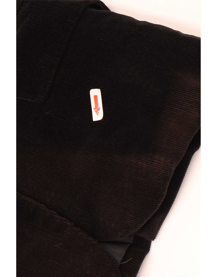 Zara Womens 2 Button Corduroy Blazer Jacket EU 42 Large Black Cotton