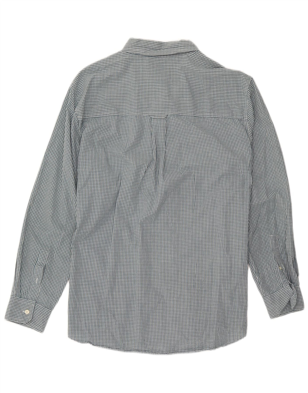 Chaps Mens Shirt Large Green Gingham Cotton