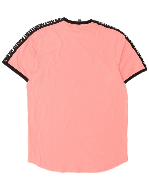 Ellesse Mens Graphic T-Shirt Top 2XL Pink Colourblock Cotton