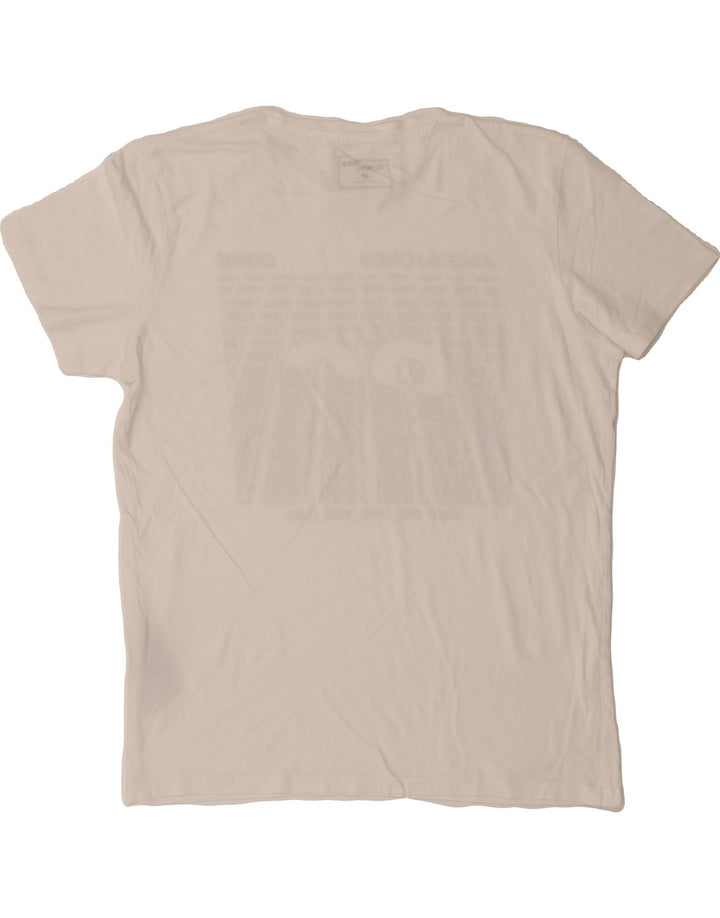 JACK & JONES Mens Core Graphic T-Shirt Top Large White Cotton Vintage Jack & Jones and Second-Hand Jack & Jones from Messina Hembry 