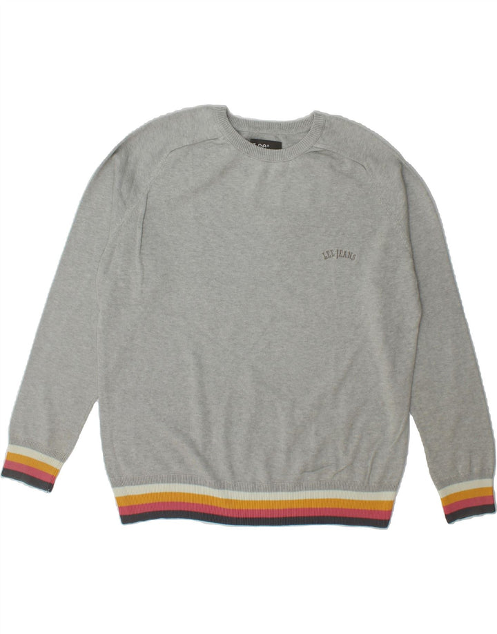 LEE Boys Crew Neck Jumper Sweater 15-16 Years 2XL  Grey Cotton Vintage Lee and Second-Hand Lee from Messina Hembry 