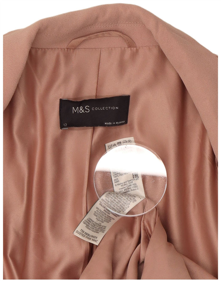 Marks & Spencer Womens Open Blazer Jacke UK 12 Mittelrosa Polyester