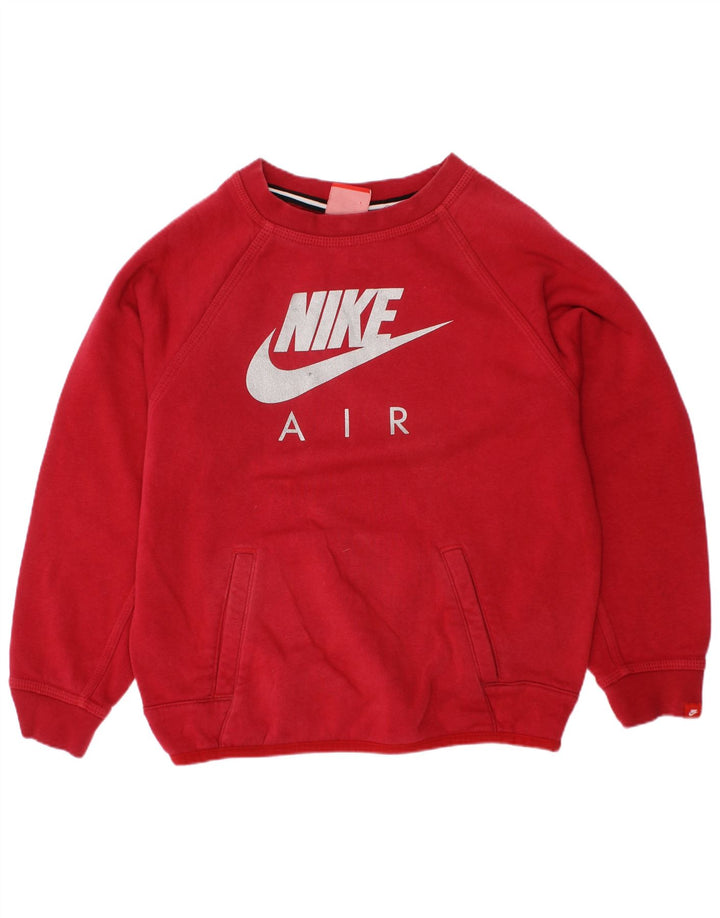 Nike Boys Graphic Sweatshirt Jumper 7-8 Years XL Red Cotton