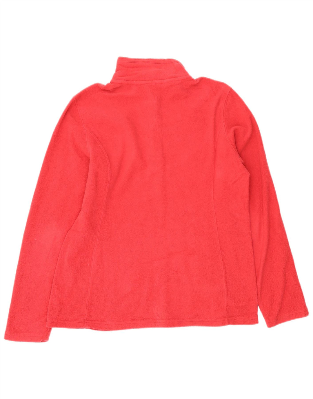 Eddie Bauer Womens Zip Neck Fleece Jumper UK 14 Medium Pink Polyester