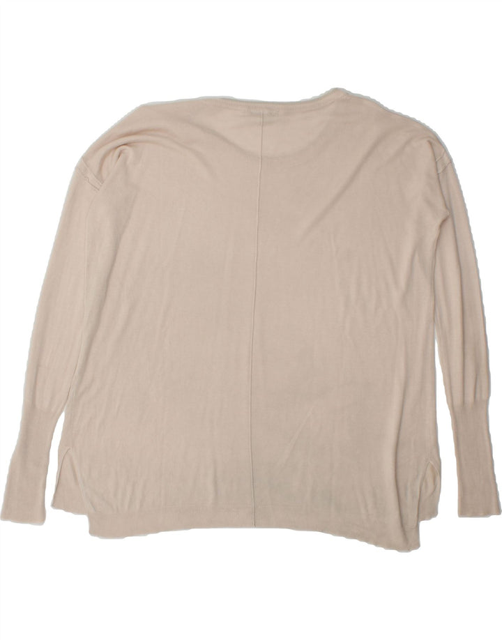 ZARA Womens Boat Neck Jumper Sweater UK 14 Medium Beige Vintage Zara and Second-Hand Zara from Messina Hembry 