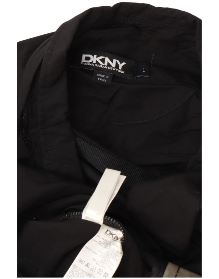 Dkny Męska marynarka zapinana na 3 guziki UK 40, duża, czarna bawełna