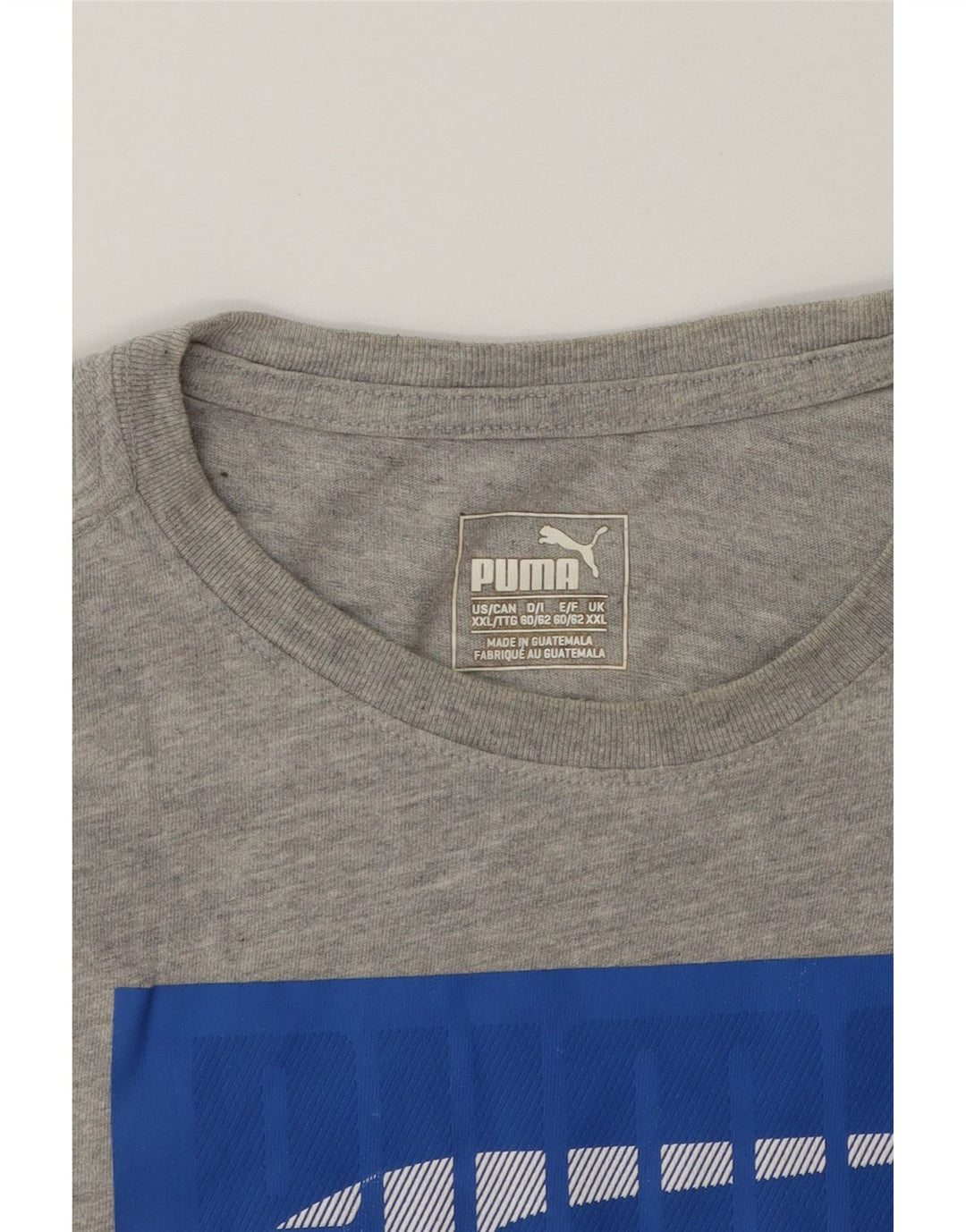 PUMA Mens Graphic T-Shirt Top 2XL Grey Polyester Vintage Puma and Second-Hand Puma from Messina Hembry 