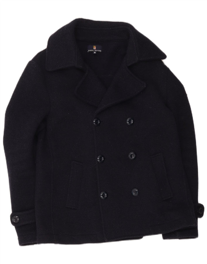 Marina Militare Mens Pea Coat UK 36 Small Navy Blue Wool