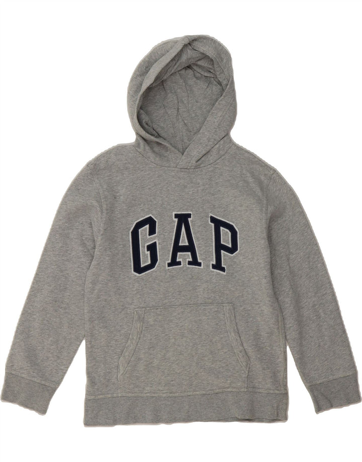 GAP Boys Graphic Hoodie Jumper 9-10 Years Large Grey Cotton Vintage Gap and Second-Hand Gap from Messina Hembry 