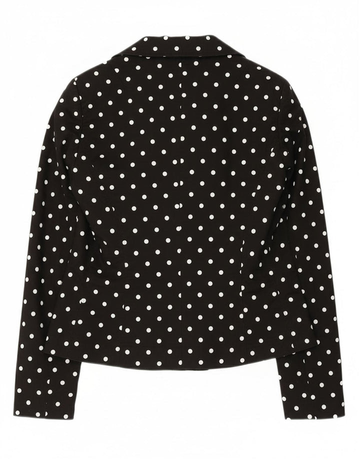 Phard Dame 2 Button Blazer Jacket UK 12 Medium Black Polka Dot Bomuld