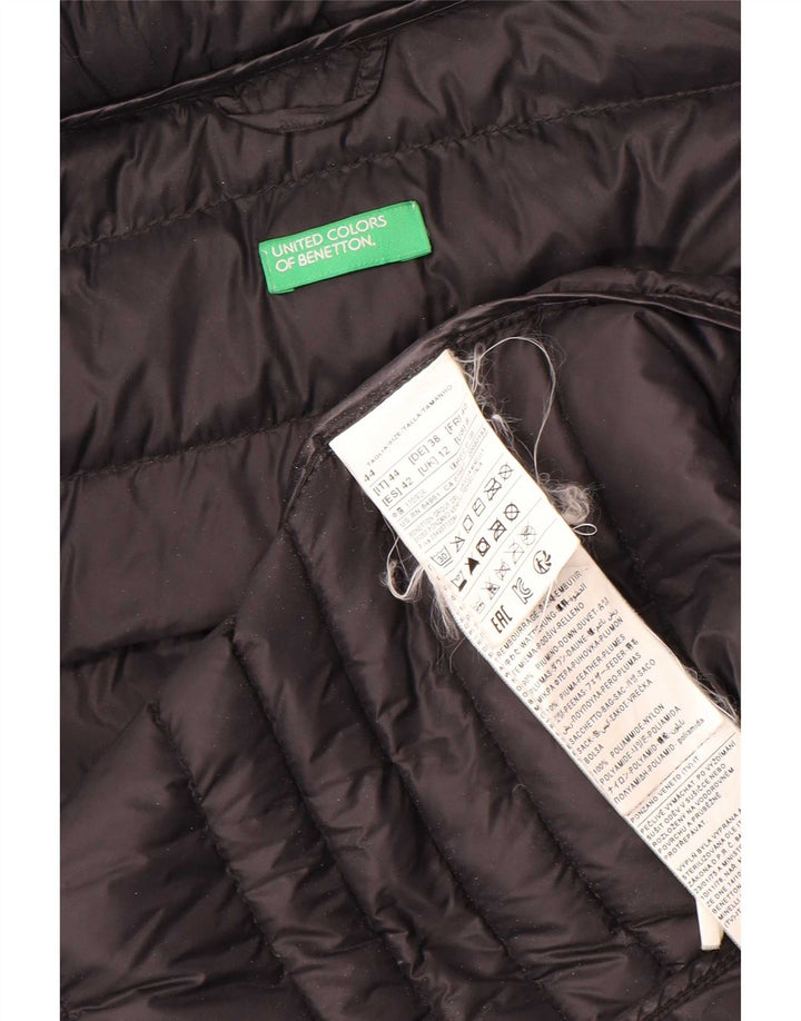 Benetton Γυναικείο μπουφάν με επένδυση UK 12 Medium Black Nylon