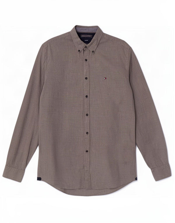 Camisa Tommy Hilfiger New York Fit para hombre de algodón con lunares grises grandes