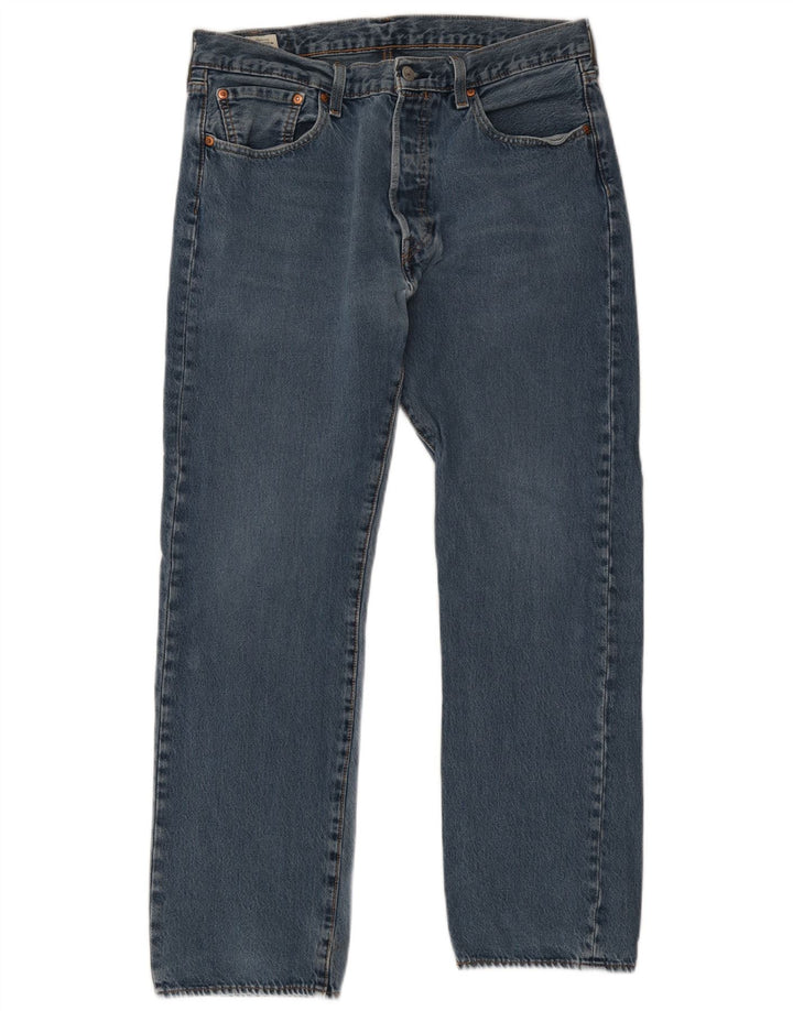 Levi's Mens Straight Jeans W34 L30 Blue Cotton