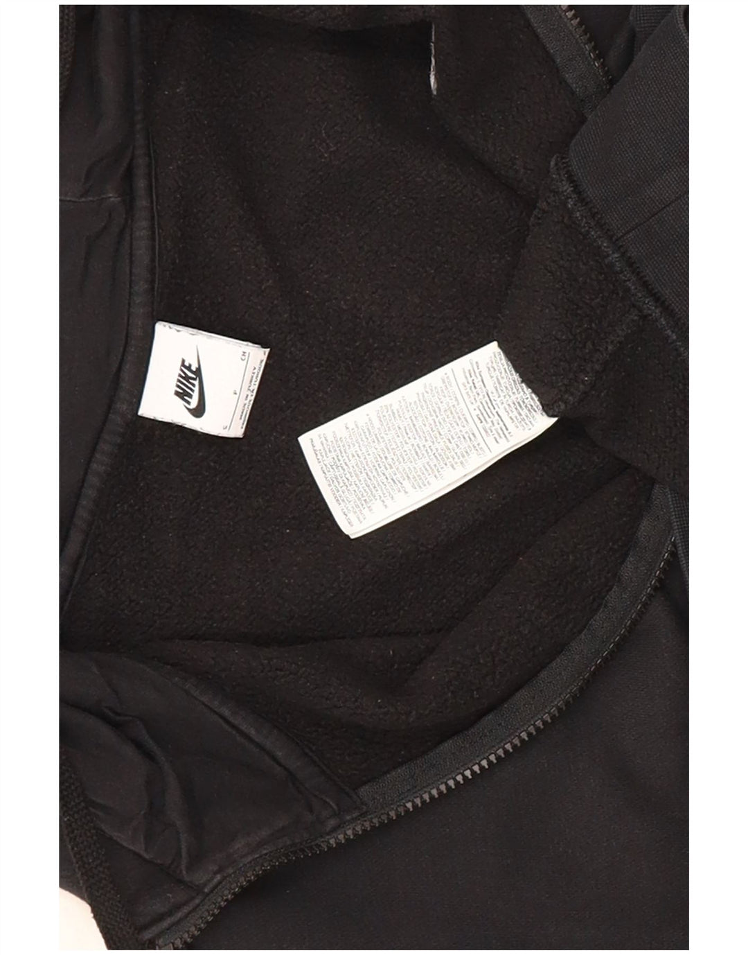 Felpa con cappuccio e zip Nike da uomo piccola in cotone nero