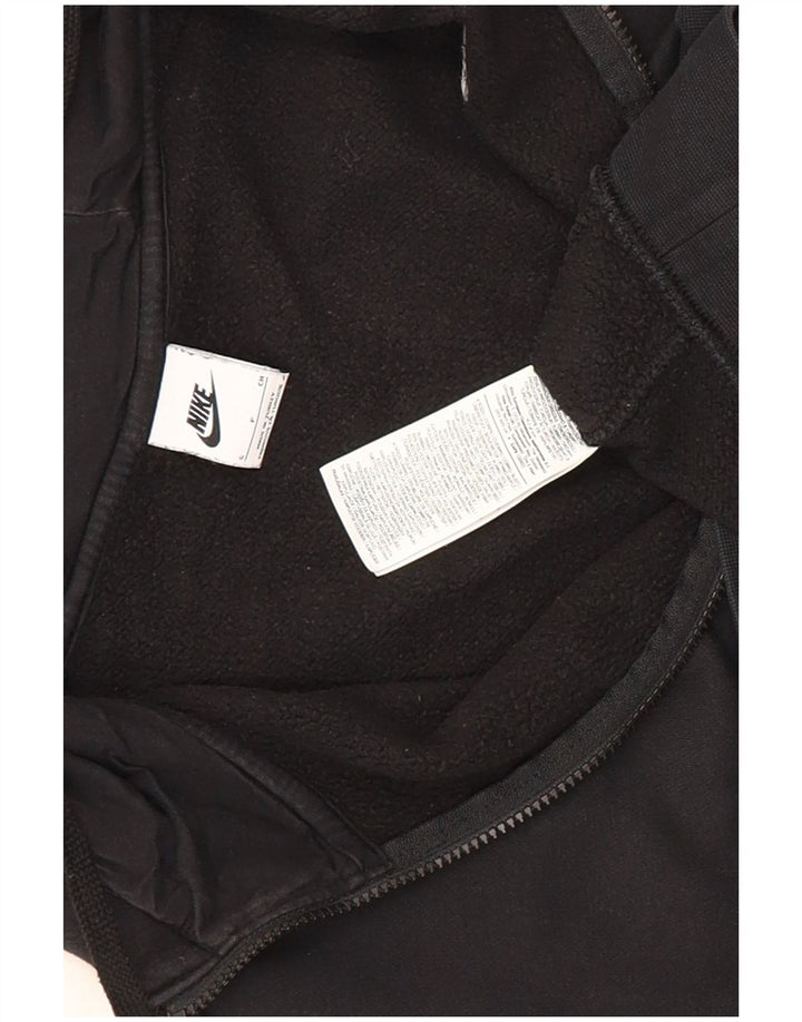 Felpa con cappuccio e zip Nike da uomo piccola in cotone nero