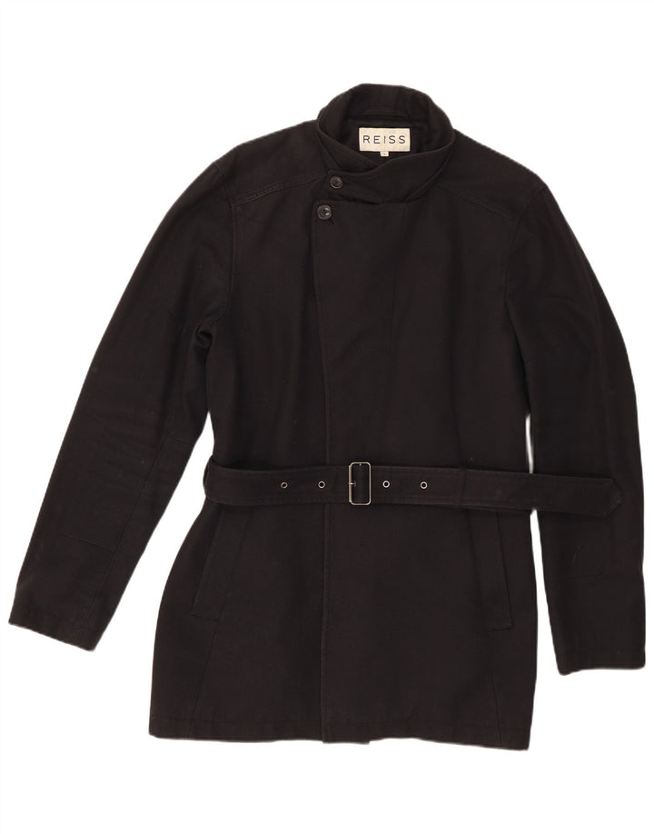 Abrigo Reiss para mujer UK 46 Grande Algodón negro