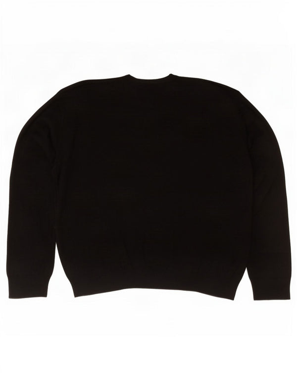 Marks & Spencer férfi Blue Harbor V-nyakú pulóver XL fekete akril