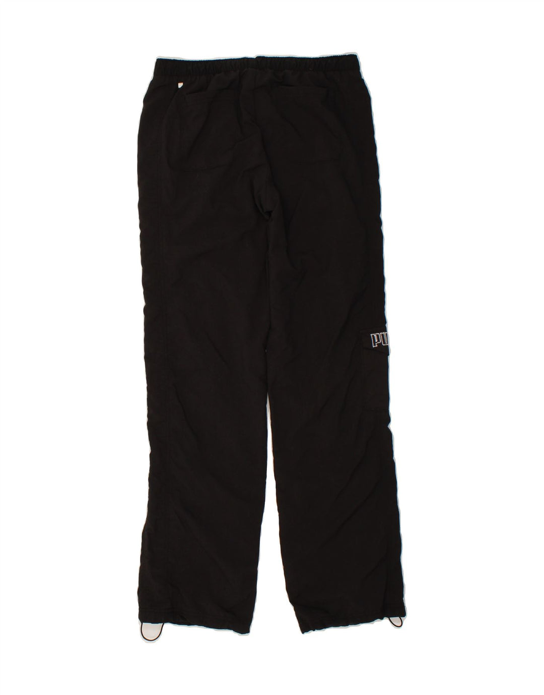 PUMA Womens Graphic Cargo Tracksuit Trousers UK 10 Small  Black Vintage Puma and Second-Hand Puma from Messina Hembry 