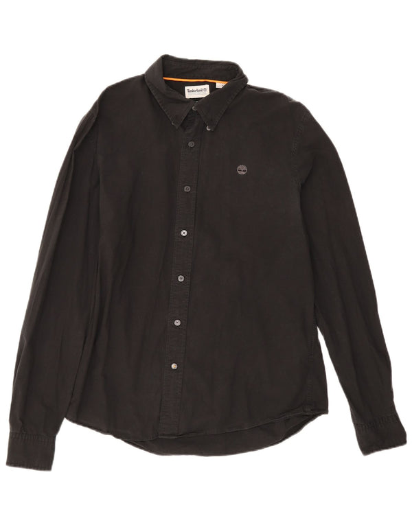 Timberland Mens Slim Fit Shirt Medium Black Cotton