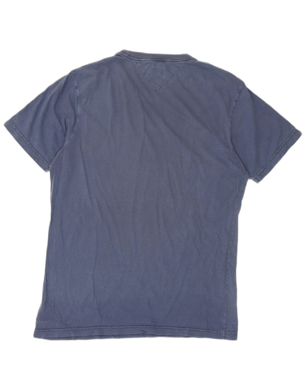 T-shirt grafica da uomo Tommy Hilfiger Top XL in cotone blu navy