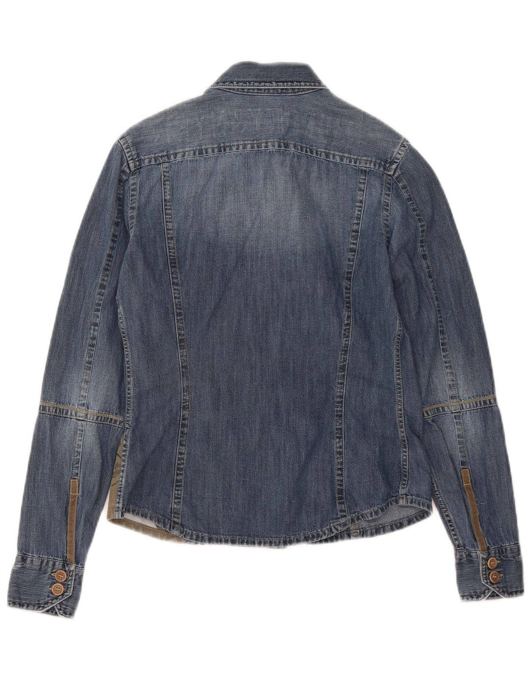 Murphy & Nye Womens Denim Shirt UK 10 Small Blue Colourblock