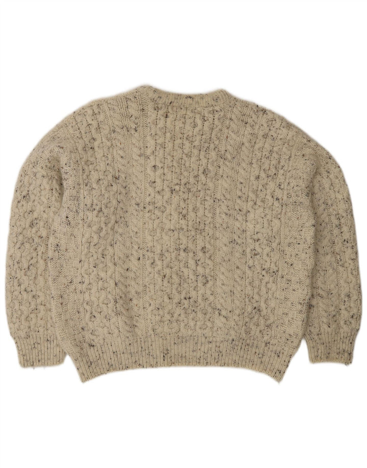 Maglione girocollo da uomo Irish Homecraft grande grigio screziato