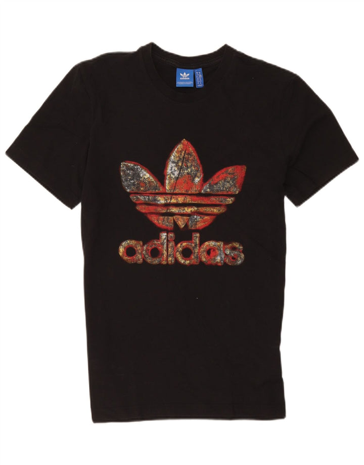 Adidas Herre grafisk T-shirt Top Medium Sort Bomuld