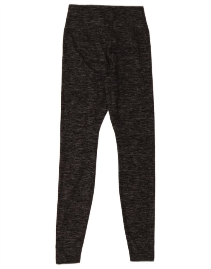 Nike Womens Dri Fit Leggings UK 4 XS Grey Flecked Polyester