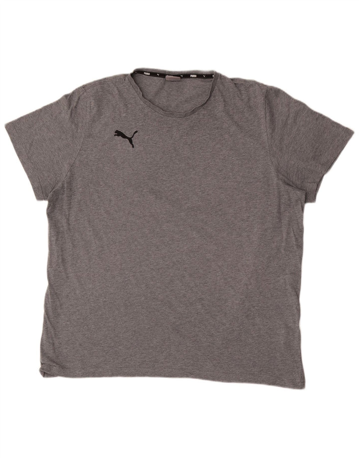 Puma Mens T-Shirt Top 2XL Grey Cotton