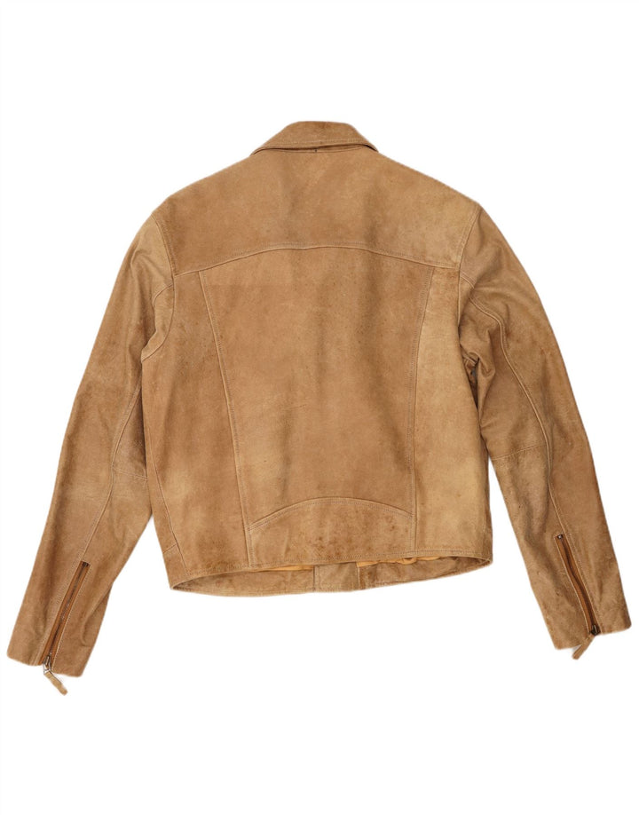 Gipsy Damen-Bikerjacke aus Leder, UK 16, großes beiges Leder