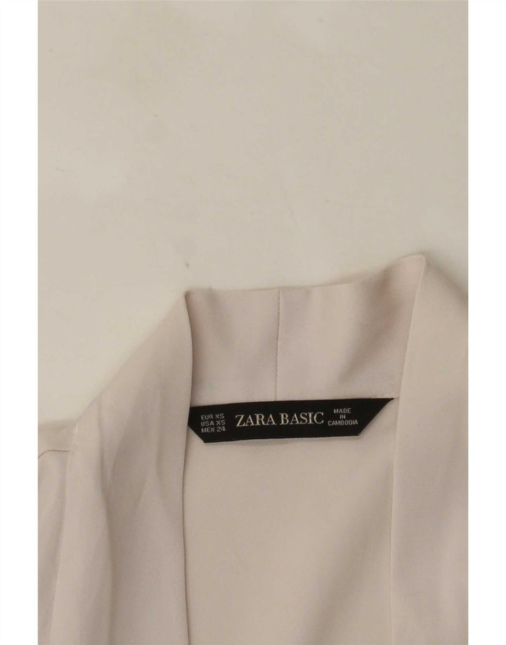 Zara Womens Long Sleeve Oversized Blouse Top UK 6 XS White