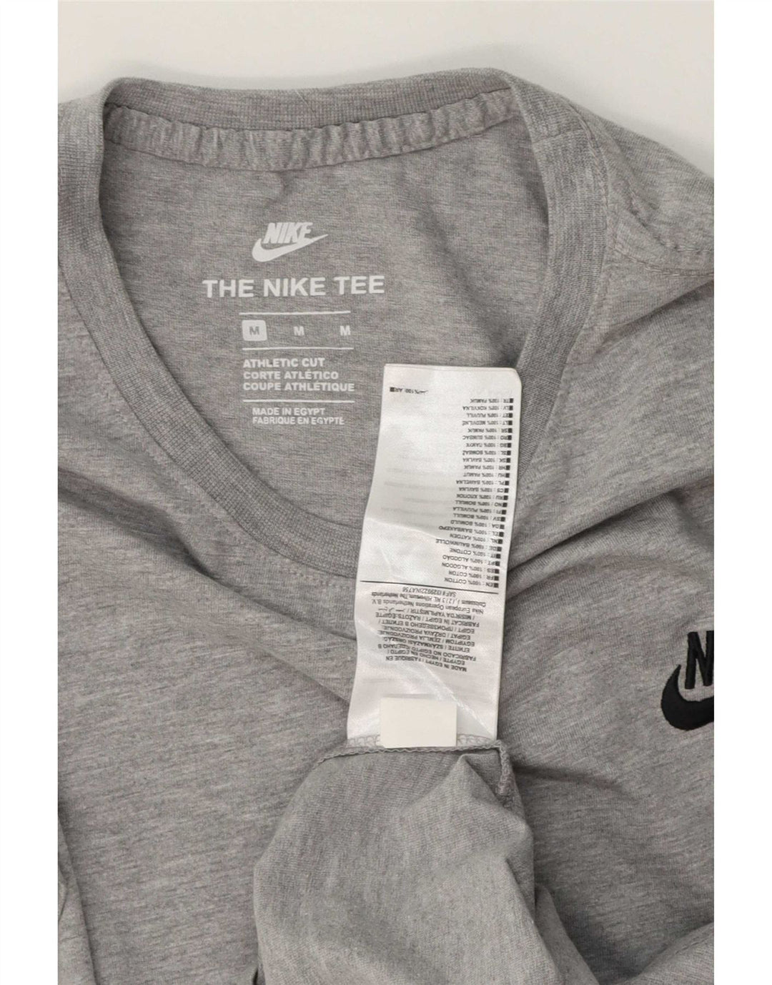 Nike Mens Athletic Cut T-Shirt Top Medium Grey Cotton