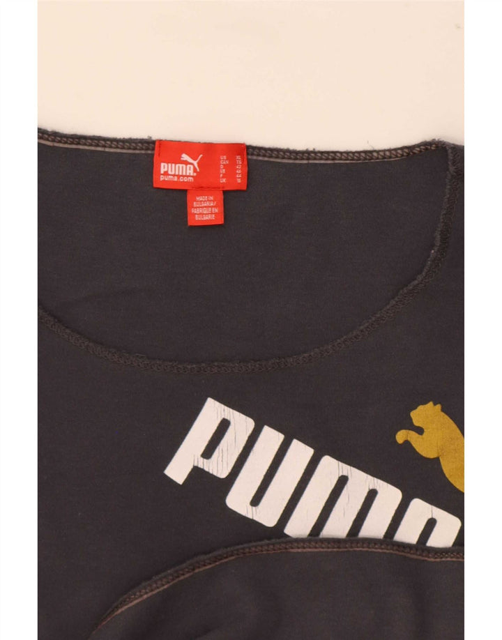 Puma Damen Graphic Top Langarm UK 16 Large Grau