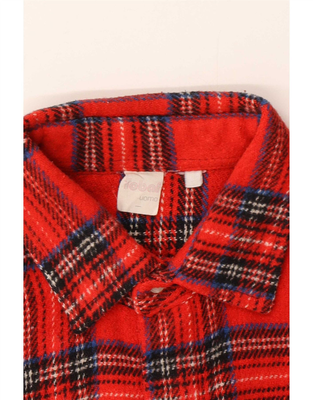 Camicia vintage da uomo in flanella a quadri rossi grandi