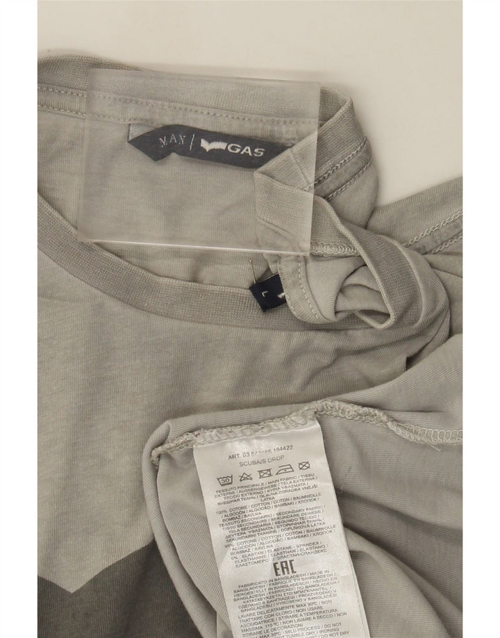 Gas Mens Graphic T-Shirt Top Large Grey Cotton