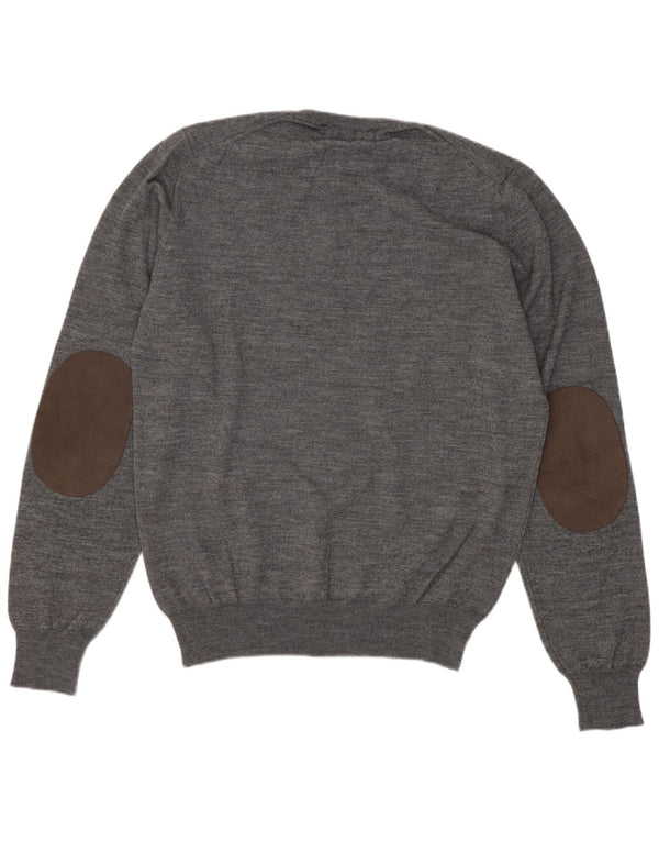 Liu Jo Womens Crew Neck Jumper Sweater UK 10 Small Grey Virgin Wool