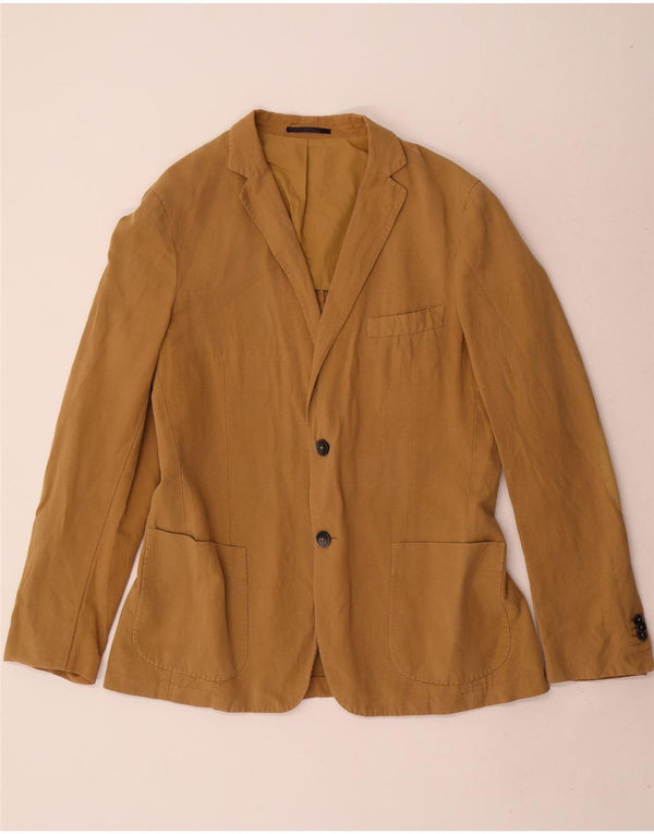 Gant Mens 2 Button Blazer Jacket IT 50 Large Brown Linen