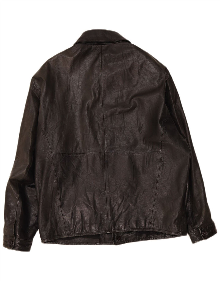 Vintage Mens Leather Jacket UK 40 Large Black