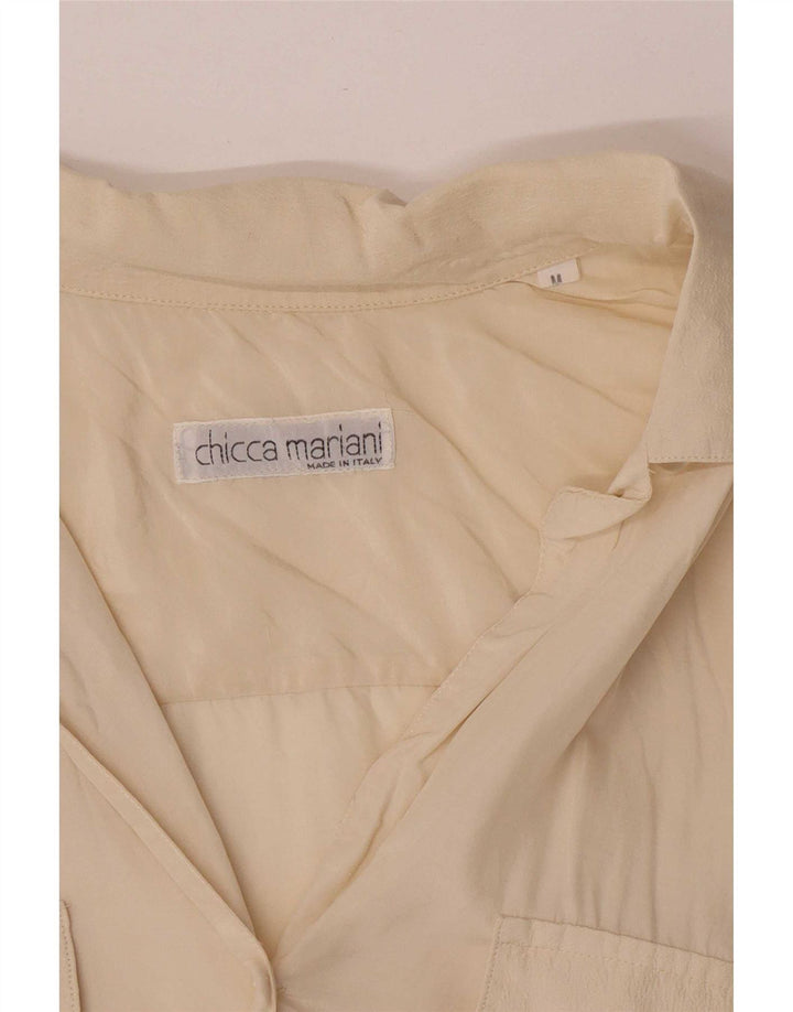 Vintage Womens Oversized Shirt Blouse UK 14 Medium Off White